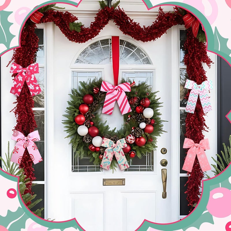 Oudain 60 Pcs 10 x 10 Inch Pastel Christmas Quilting Fabric Squares Vintage Christmas Fat Patchwork Precuts Pink Green Gingerbread Man Nutcracker Fabric Bundles for Xmas DIY Craft Sewing Handmade - Image 5